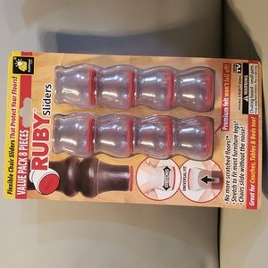 8 pk Ruby Sliders chair leg protectors NWT